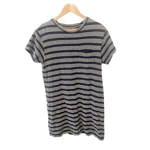 Pact Black and White Striped Dress